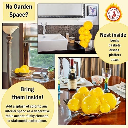 Totally Blown Glassworks Pond Float. Handmade Blown Glass, Garden Gazing Ball, Table Centerpiece