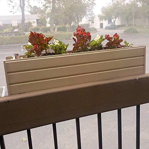 ECOFLEX 48" Window Box Planter, Moisture Resistant Outdoor Flower Box for Windows, Railings, or Fences, Weather Resistant Composite, No Tools Needed