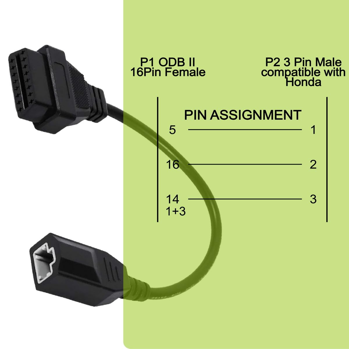 OBD OBD2 16 Pin Connector Diagnostic Adapter Cable Compatible for BMW 20 Pin