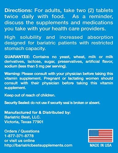 Bariatric Calcium Citrate with Vitamin D3 | 600mg | Higher Dose Than Most Competitors | Post-Bariatric Surgery | Gastric Bypass & Sleeve | ASMBS