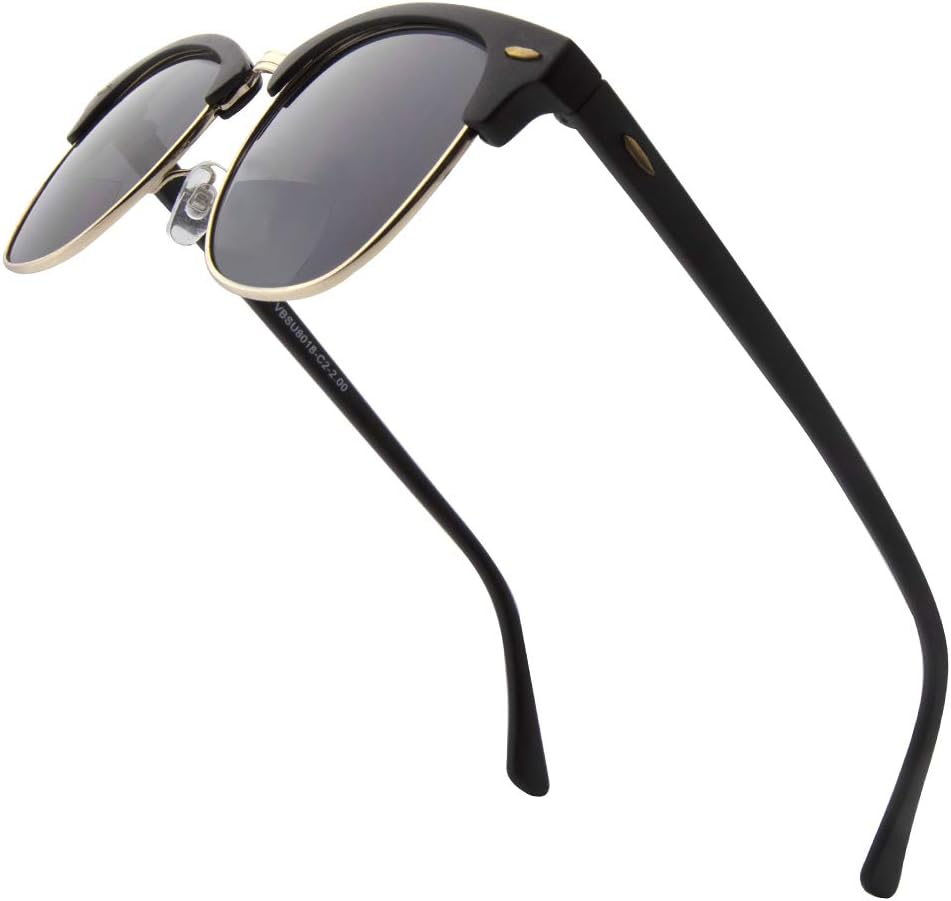 VITENZI Bifocal Sunglasses for Men Women Semi Rimless Reading Sun Tinted Glasses with Readers - Tivoli