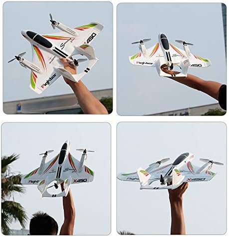 GoolRC WLtoys XK X450 RC Airplane, 2.4GHz Remote Control Airplane, 6 Channel Brushless Motor Aircraft