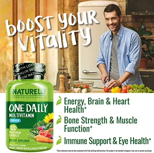 NATURELO One Daily Multivitamin for Men, 120 Vegetarian Capsules One Daily Multivitamin for Women, 120 Vegetarian Capsules Bundle - 4 Month Supply
