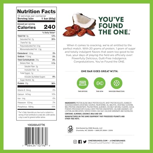 ONE Protein Bars, Best Sellers Variety Pack, Gluten Free Protein Bars with 20g Protein and 1g Sugar, Pantry Staples, 2.12 oz (12 Count)