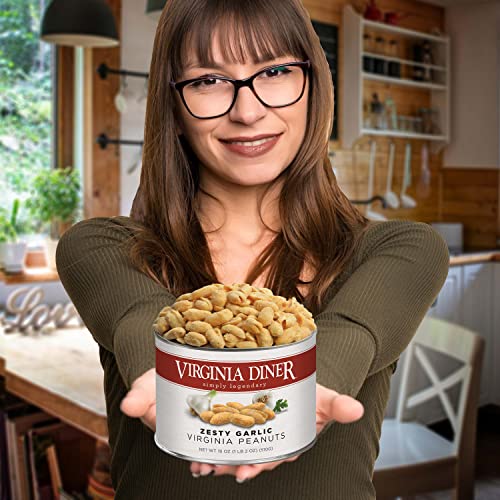 Virginia Diner Zatarain's Spicy Cajun Peanuts - Gourmet Cajun Peanuts Non-GMO, Preservative Free Gifts from Virginia Since 1929-18 Oz Can