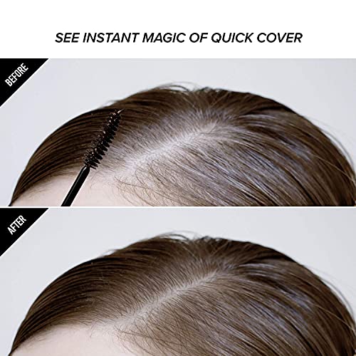 RED by KISS Quick Cover Root Touch Up Rescue (Natural Medium Brown) Mascara Natural Water-Resistant Temporary Gray Concealer Cover Up Brush for Hair