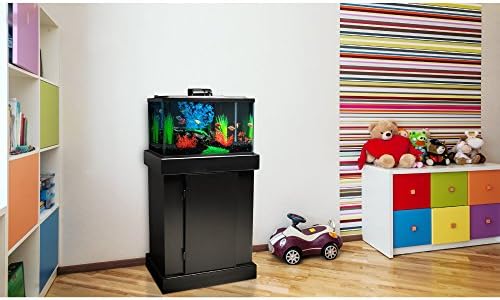 GloFish Crescent aquarium Kit 3 Gallons, Includes Hidden Blue LED Light And Internal Filter