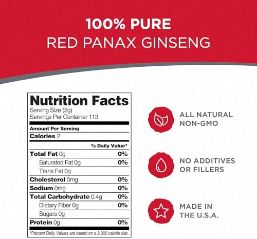 Dairyland Management LLC Red Panax Ginseng Root - 4 oz Pack of Korean Panax Ginseng Root - Authentic Panax Ginseng - Non-GMO