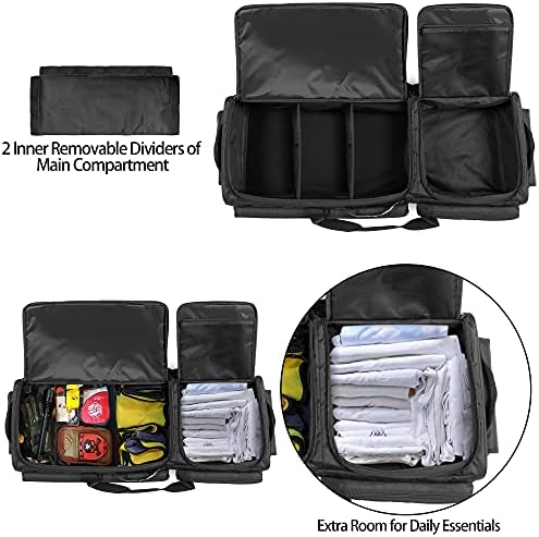 samdew Under Seat Storage Bag for SuperCrew Cab & Crew Cab, Large, Bag Only | Back Seat Organizer for Most Full Size Trucks, Dual-Compartment