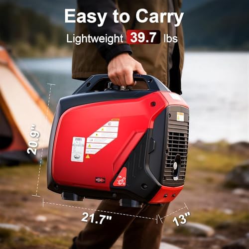 2000W Portable Inverter Generator for Home Use, Quiet Small Generator for Camping Outdoor, EPA Power Station with Fuel Shut Off and CO Minder