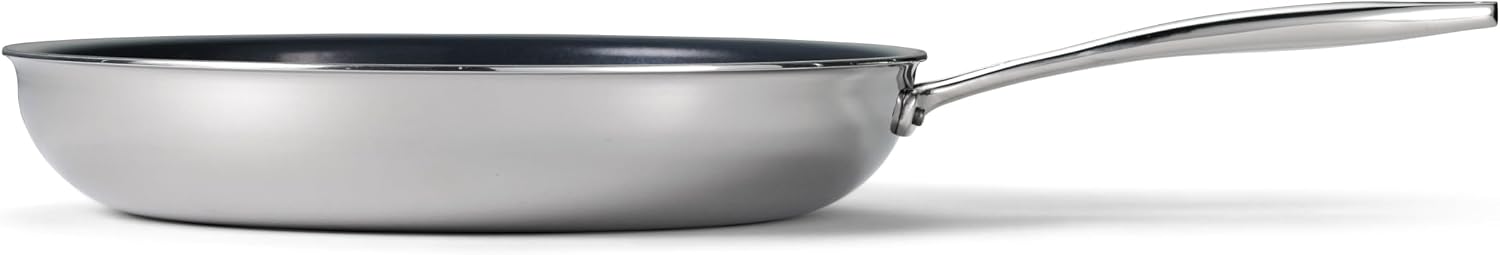 Tramontina Signature Tri-Ply Clad Stainless Steel 12-Inch Large Frying Pan | Induction-Ready Skillet, Dishwasher-Safe, NSF-Certified