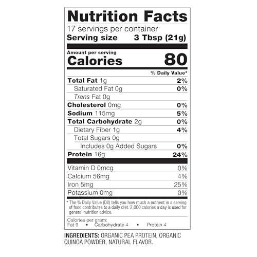 BetterBody Foods Organic Plant Protein Powder 12.7 Oz, Unflavored, Isolate