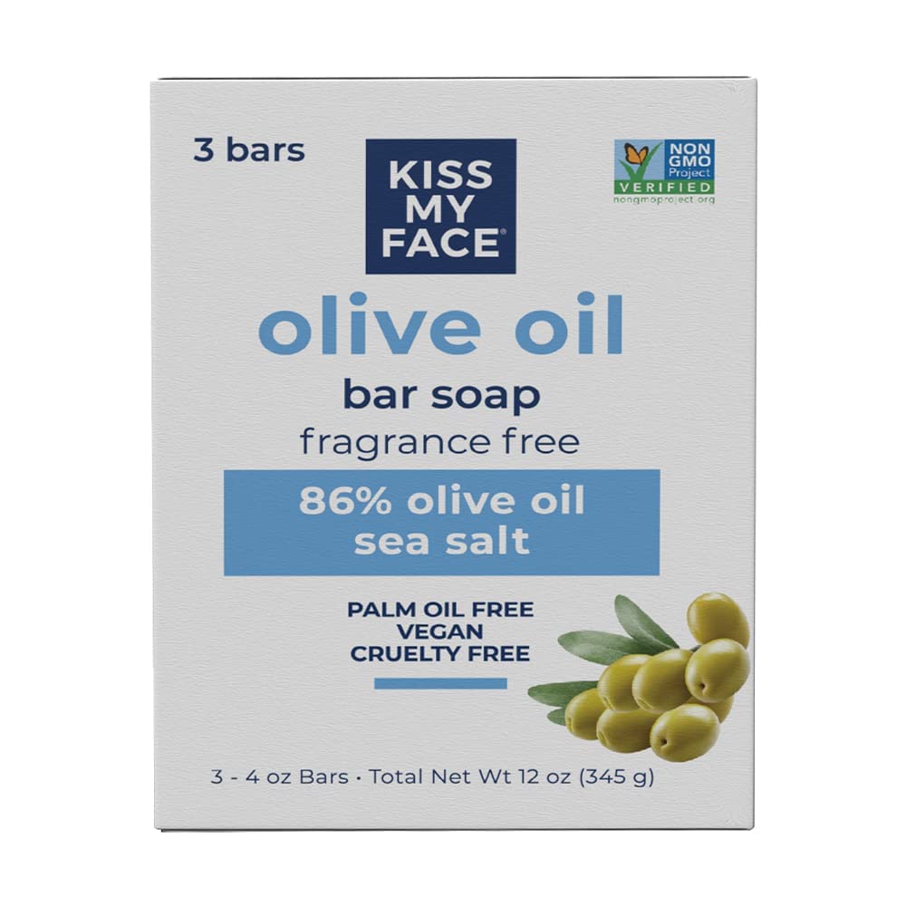 Kiss My Face Soap Bar 3pk Pure Olvo, 4 Ounce