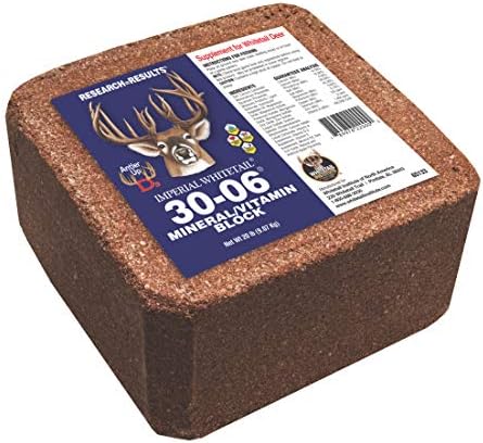 Whitetail Institute 30-06 Mineral and Vitamin Supplement for Deer Food Plots, Provides Antler-Building Nutrition and Attracts Deer, Mineral Block