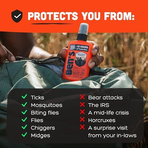 Ben's 100 DEET Tick & Insect Repellent Pump Spray, 3.4 fl oz, 2 Pack | Maximum Strength 100% DEET Formula Offers 10 Hours of Protection with No Alcohol or Other Additives for Adults & Children