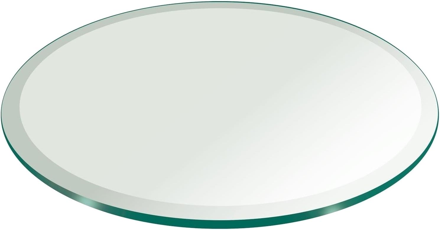 22 Inch Round Tempered Beveled Polished Edge Glass Table Top -1/2” Thick Round Glass Table Top–Heavy Duty, Dining, Coffee, and Office Tables by Fab Glass and Mirror