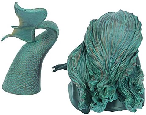 Design Toscano Meara the Mermaid Swimmer Indoor/Outdoor Garden Statue for Patio, Pool or Lawn, 16 Inches Wide, 7 Inches Deep, 7 Inches High