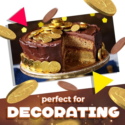 Gold Chocolate Coins, Individually Wrapped Candy, 1 Lb Bag