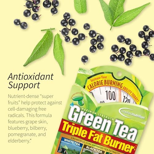 Applied Nutrition Green Tea Fat Burner Green Tea Extract 30 Liquid Softgels | Green Tea Extract with EGCG + Green Coffee Bean Extract | Supports Calorie Burn Energy & Antioxidant Defense | 30 Softgels