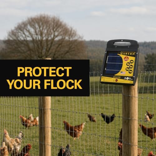 Zareba Solar Powered Low Impedance Electric Fence Charger, 15 Mile Solar Powered Electric Fence Energizer, Contain Animals