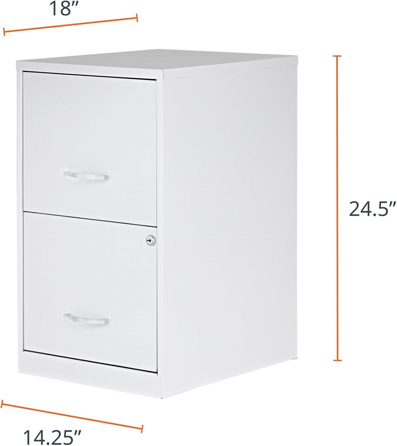 NuSparc 2 Drawer Locking Filing Cabinet | Pre-Assembled Steel Construction | Space-Saving Design is Perfect for Home and Small Office | Letter-Size | Assembled in North America