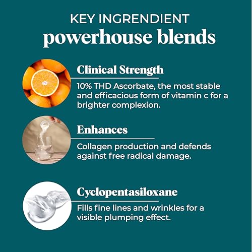 VI Derm Vitamin C Brightening Concentrate – Age-Defying Face Formula with 10% THD Ascorbate, Support for Dark Spots, Uneven Skin Tone
