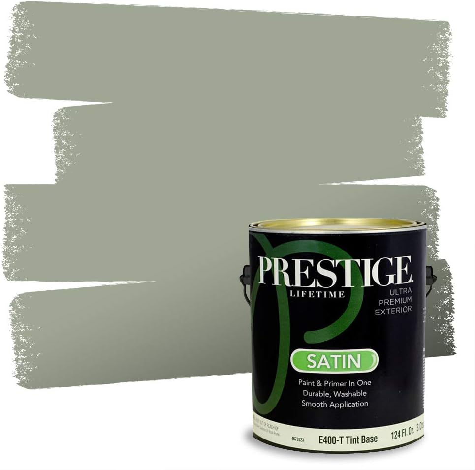 PRESTIGE Paints Exterior Paint and Primer In One, 1-Gallon, Flat, Comparable Match of Sherwin Williams* Coastal Plain*