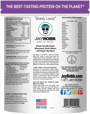 JAYROBB Vanilla Egg White Protein 24 oz, 1.5 Pound Bag