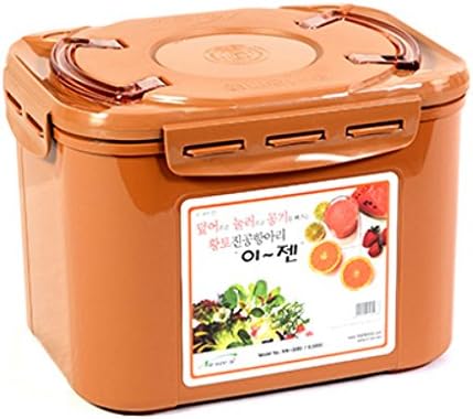 Premium Kimchi, Sauerkraut Container Probiotic Fermentation with Inner Vacuum Lid (Earthenware Brown, 0.45 gal/ 1.7L)