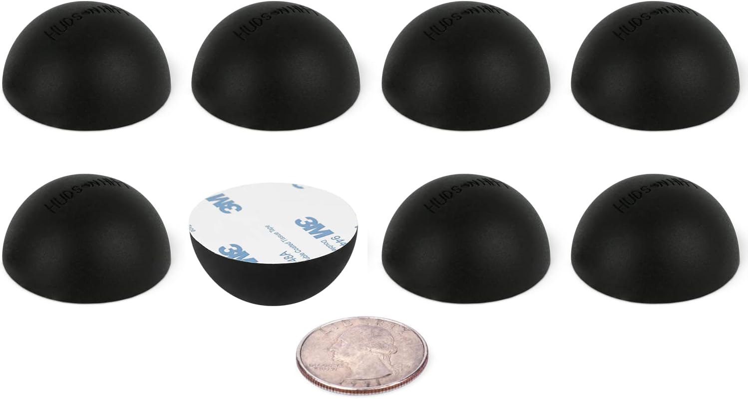 Hudson Hi-Fi Speaker Isolation Feet (4-Pack, 1") – Adhesive Silicone Anti-Vibration Pads for Speakers, Turntables, Subwoofers & Amplifiers, Supports 5-18 lbs Per Pad