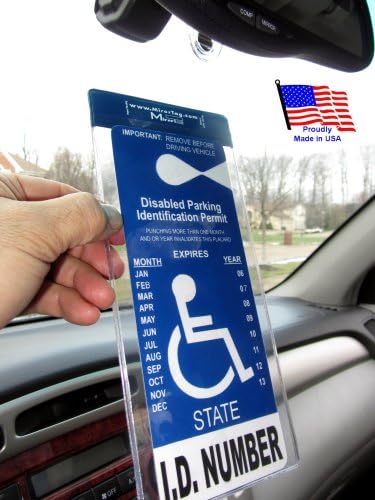 Silver by JL Safety- Handicap Parking Placard Holder, Magnetically Display & Put Away Your Disabled Permit Tag with Eyes Closed. Made in USA