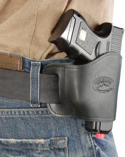 New Barsony Quick Slide Gun OWB Black Leather Holster for Compact 9mm 40 45 Pistols