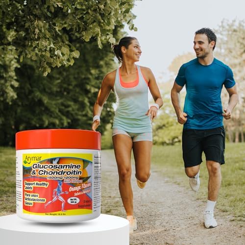 Arymar Glucosamine Chandroitin Powder (1500mg/1200mg) - Joint Health Support Supplement - Helps Maintain Mobility & Flexibility - High Absorption Formula - 300g (10.5 oz)
