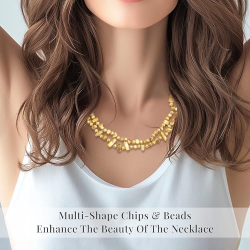 SHOP LC DELIVERING JOY Shell Chips Glass Beaded Necklace for Women Jewelry for Women Size 47" Birthday Gifts