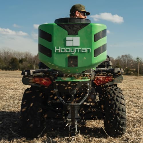 Hooyman ATV Seeder with 125 lb Hopper, Universal Mounting System, and Seed Rate Adjustment for Seeding and Land Management