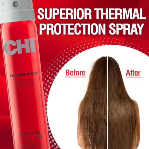 CHI Helmet Head Extra Firm Hairspray, Protects Against Humidity & Creates Voluminous Hairstyles, Sulfate & Paraben-Free, 2.6 Oz