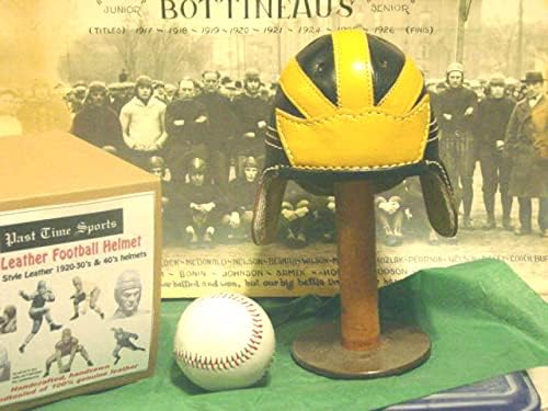 Mini Michigan Leather Football Helmet