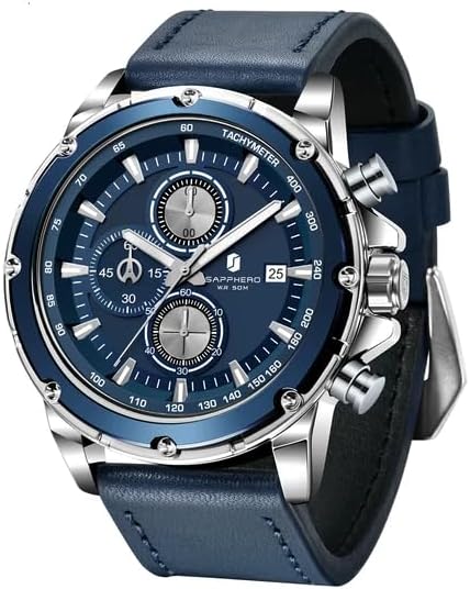 BENYAR Watch for Men Analog Quartz Chronograph Waterproof Luminous Designer Mens Wrist Watches Business Work Sport Casual Dress Watch with Silicone Strap Elegant Gifts for Men