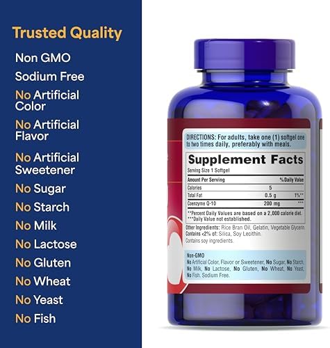 Puritan's Pride Coenzyme CoQ10 200mg, 240 Softgels