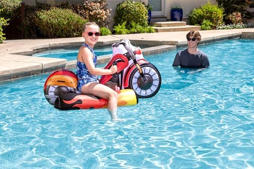 Poolmaster Inflatable Swimming Pool Float Rider Pool Toy for Kids, Motorcycle