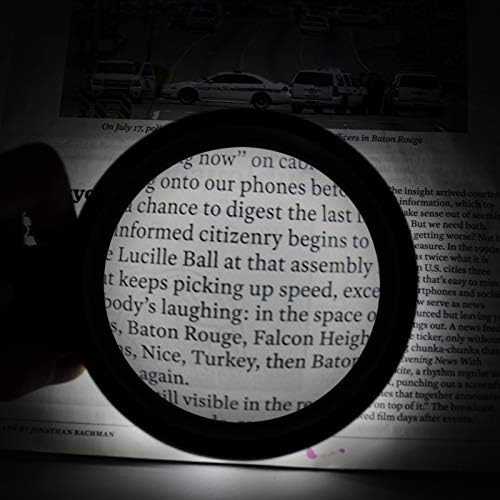 JMH Magnifying Glass with Light, 3X Handheld Large Magnifying Glass 12 LED Illuminated Lighted Magnifier for Macular Degeneration, Seniors Reading