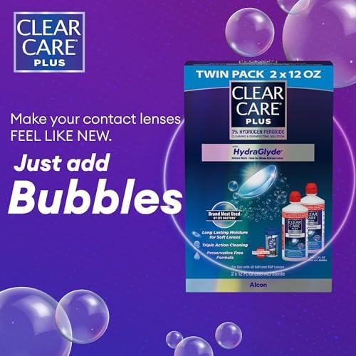 CLEAR CARE PLUS Cleaning & Disinfecting Contact Lens Solution 12 Oz, 2 Pack