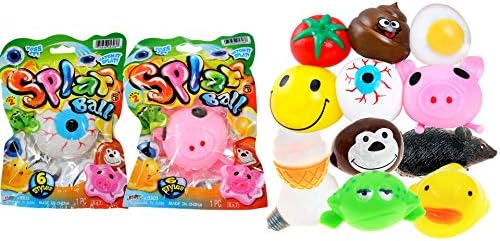 JA-RU Squishy Splat Ball (2 Toys Assorted) Squishy Dumplings 5303-2p