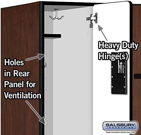 Salsbury Industries 2-Tier S-Style Designer Wood Locker with Three Wide Storage Units, 6-Feet High by 21-Inch Deep, Mahogany