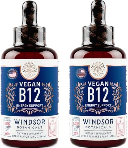 Vegan Vitamin B12 Liquid - Max Strength Methylcobalamin B12 Sublingual 5000 mcg - Fast Absorbing Supplement for Mood