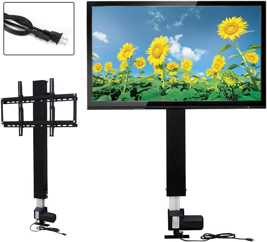 Motorized TV Lift & Mount - Fits 26" to 57" TVs, Remote Control, Adjustable Height, 27.6" Stroke