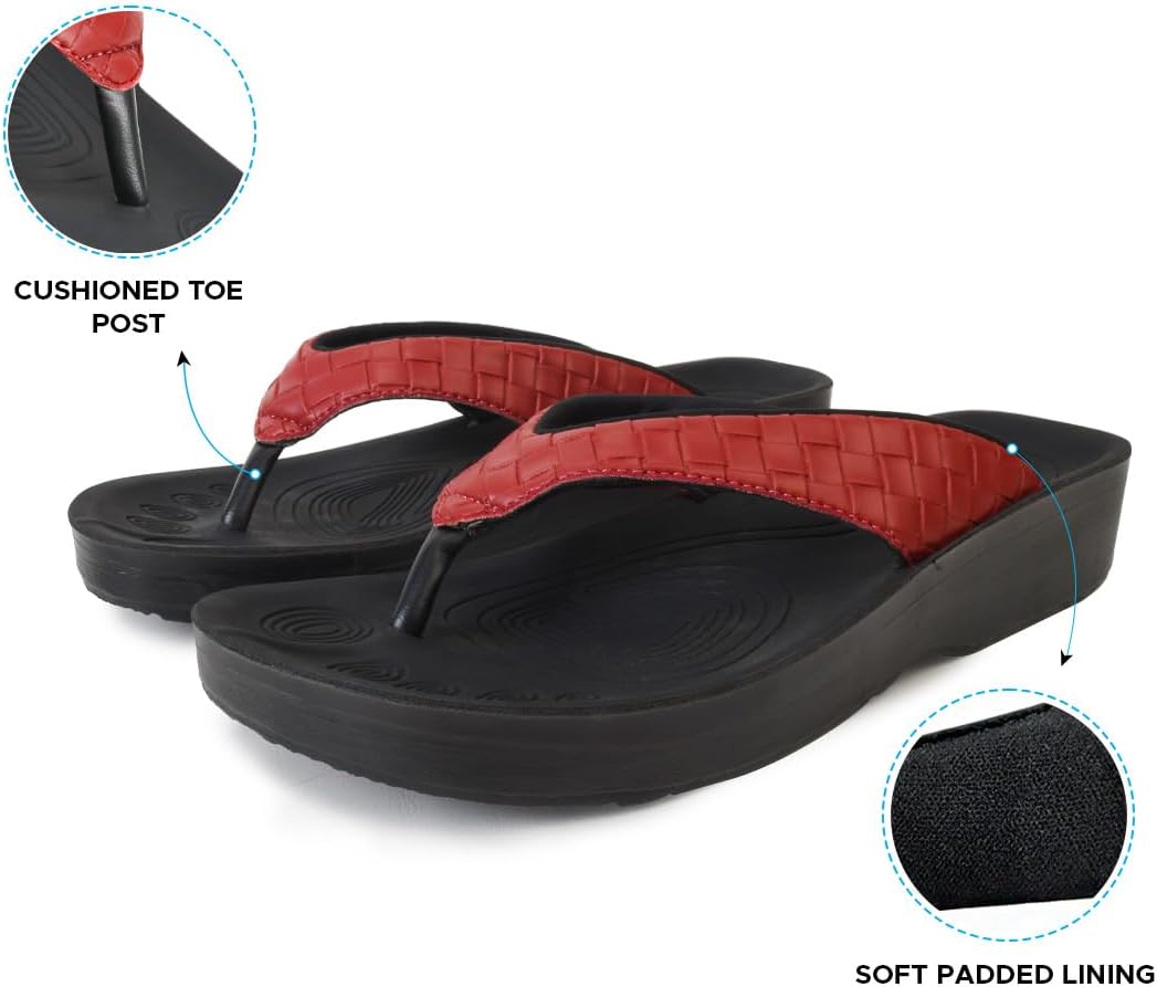 AEROTHOTIC Comfortable Arch Support Flip Flops for Women Orthotic Sandals