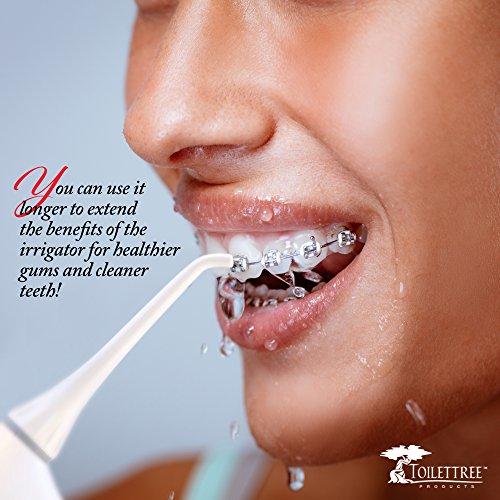 ToiletTree Products Extended Capacity Oral Irrigator Water Tank with Bonus Tip, Compatible with Many Brands