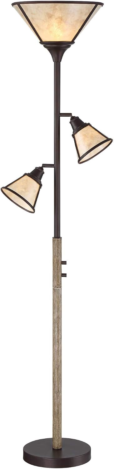 Plymouth 72" Bronze and Mica Torchiere Floor Lamp Living Room
