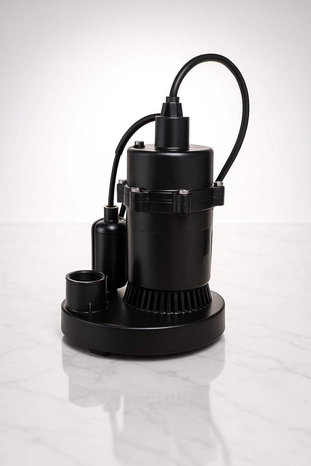 1/4 HP Submersible Sump Pump with 3000 GPH Flow Rate, 22 Ft. Head Lift, 1-1/2 in. NPT Discharge, Cast Metal Housing, Tether Float Switch
